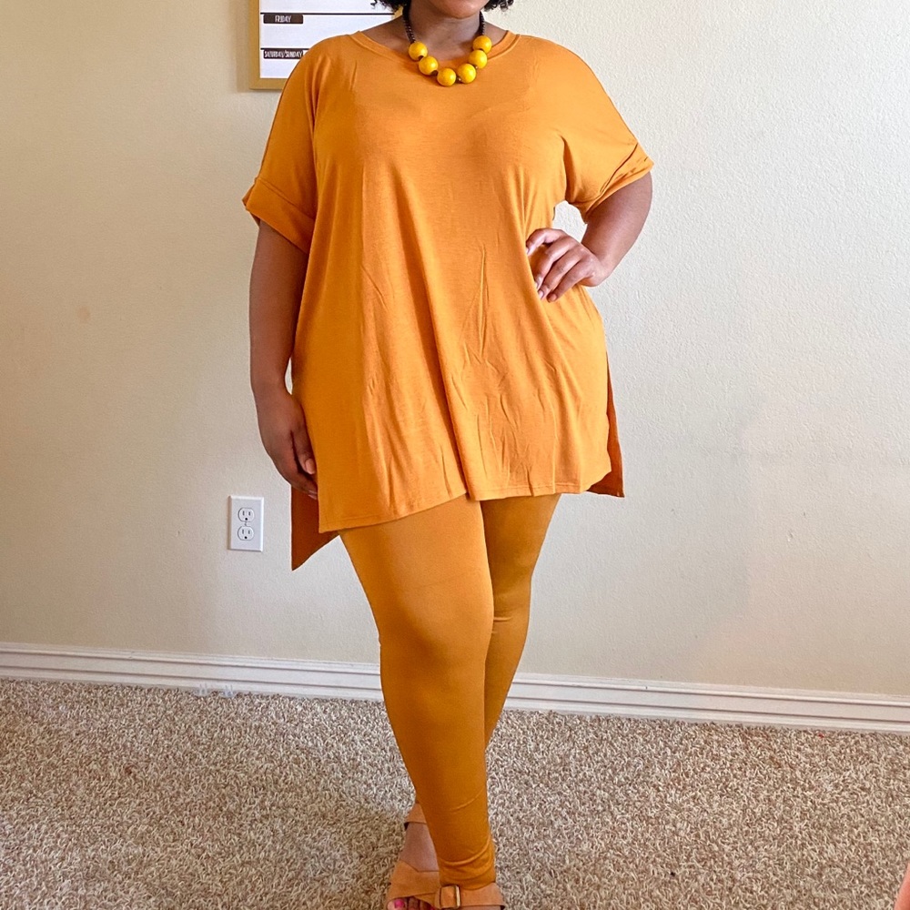 Ash Mustard Plus Size Set
